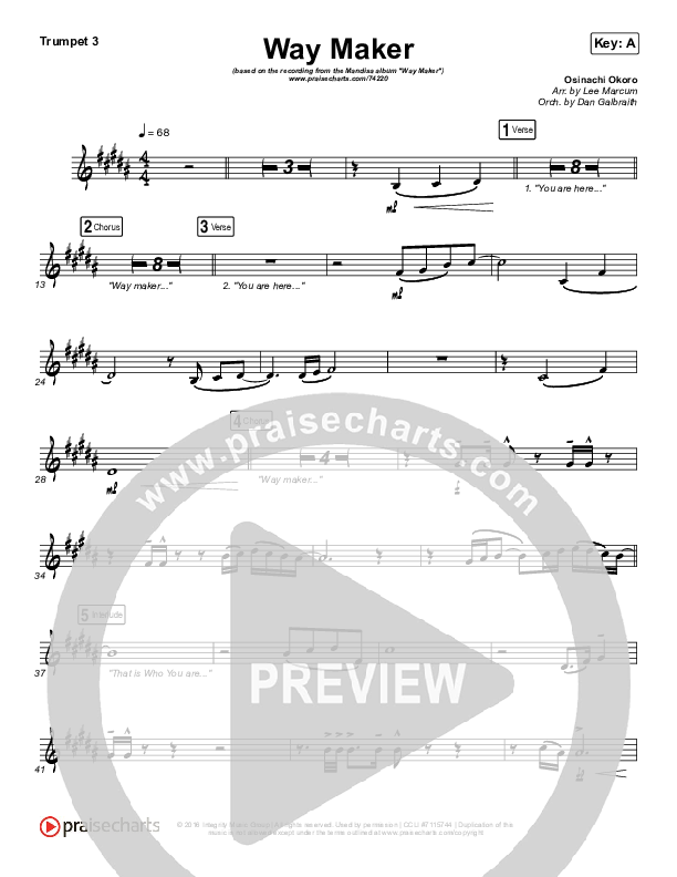 Way Maker Trumpet 3 (Mandisa)