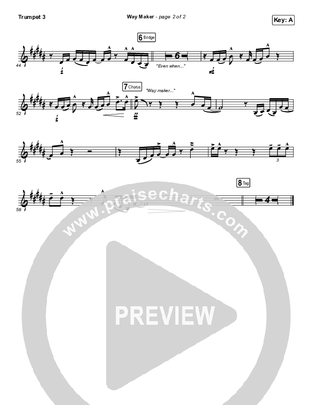 Way Maker Trumpet 3 (Mandisa)