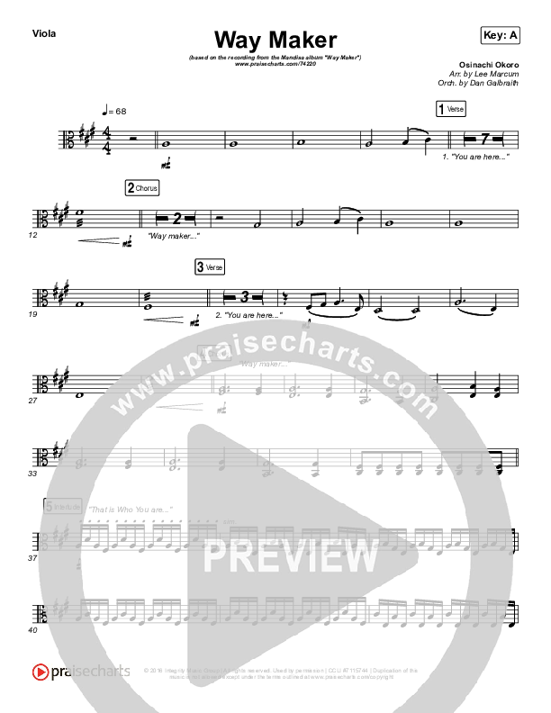 Way Maker Viola (Mandisa)