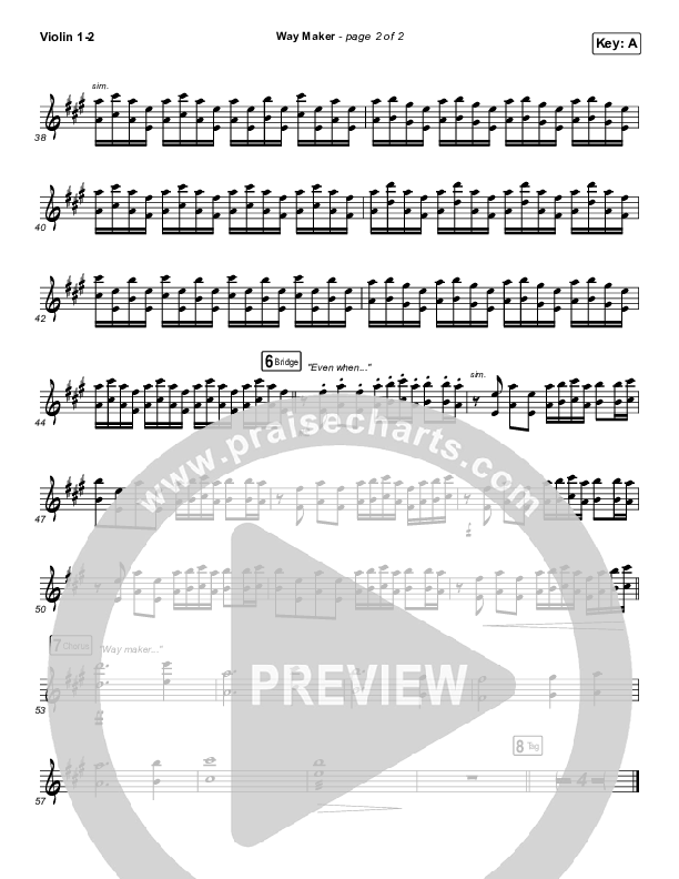 Way Maker Violin 1/2 (Mandisa)