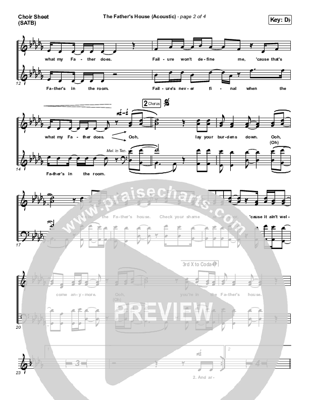 The Father's House (Acoustic) Choir Vocals (SATB) (Cory Asbury)