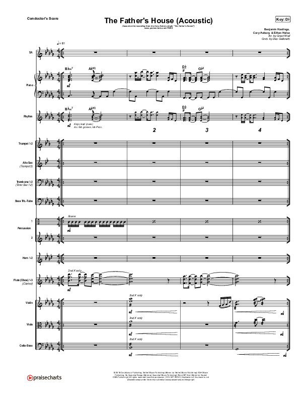 The Father's House (Acoustic) Conductor's Score (Cory Asbury)