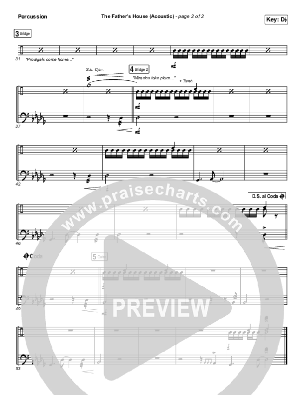 The Father's House (Acoustic) Percussion (Cory Asbury)