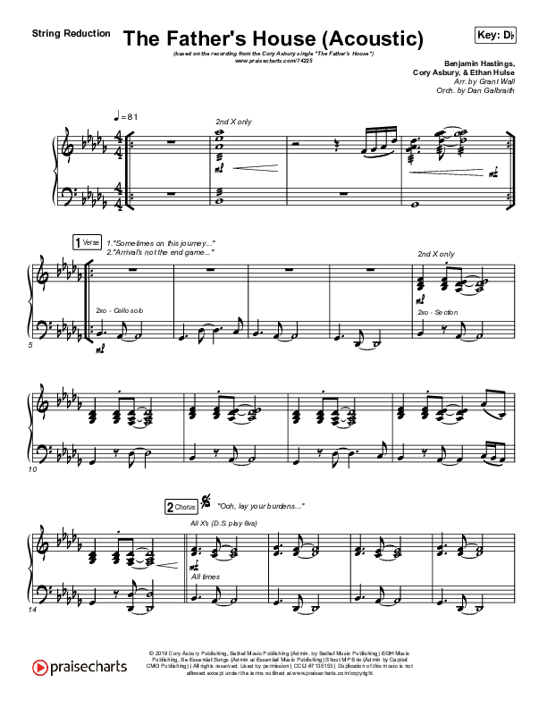 The Father's House (Acoustic) String Pack (Cory Asbury)