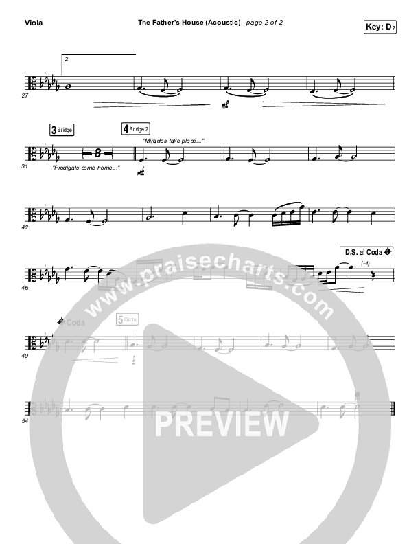 The Father's House (Acoustic) Viola (Cory Asbury)