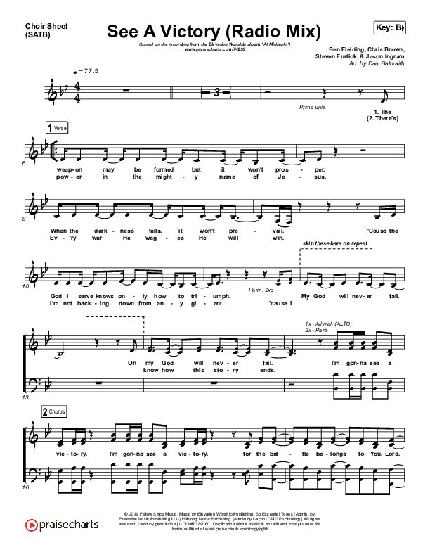 See A Victory (Radio) Choir Vocals (SATB) (Elevation Worship)