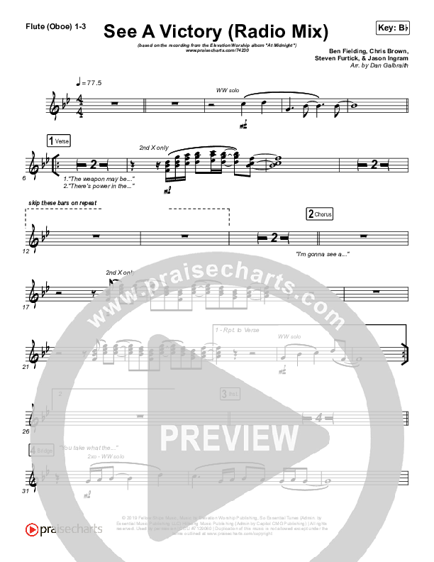 See A Victory (Radio) Flute/Oboe 1/2/3 (Elevation Worship)