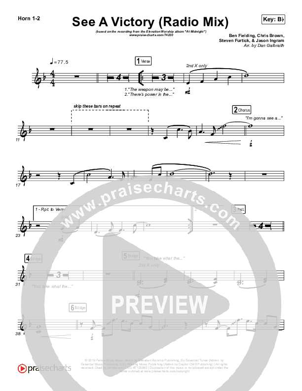 See A Victory (Radio) French Horn 1/2 (Elevation Worship)