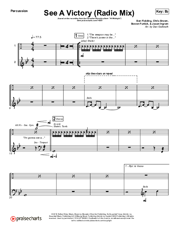 See A Victory (Radio) Percussion (Elevation Worship)