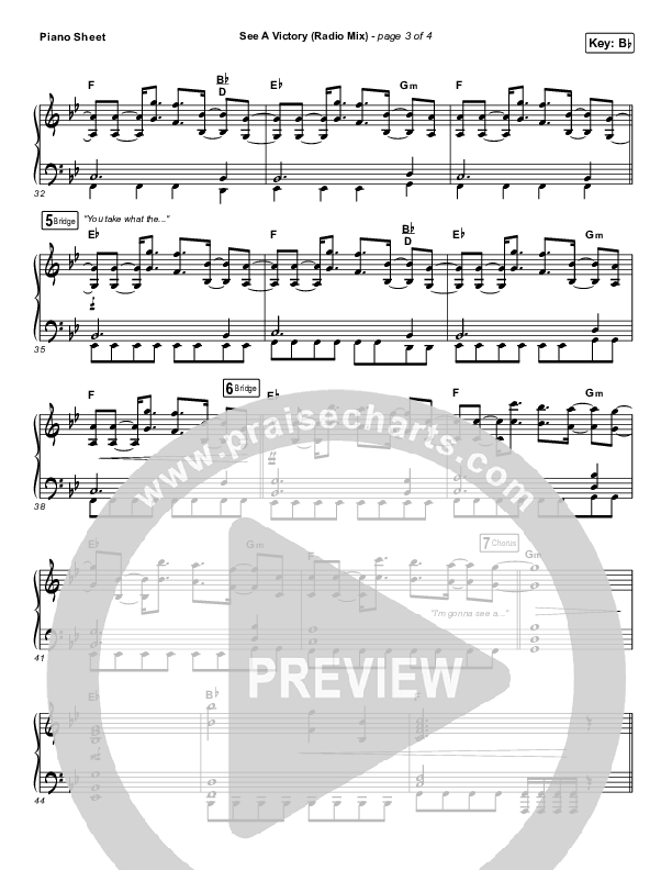 See A Victory (Radio) Piano Sheet (Elevation Worship)