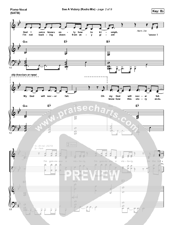 See A Victory (Radio) Piano/Vocal (SATB) (Elevation Worship)