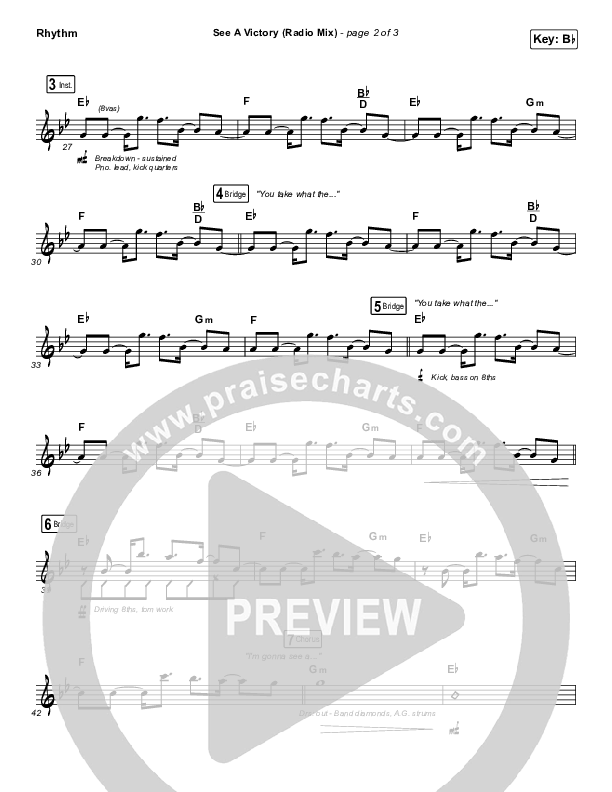 See A Victory (Radio) Rhythm Chart (Elevation Worship)