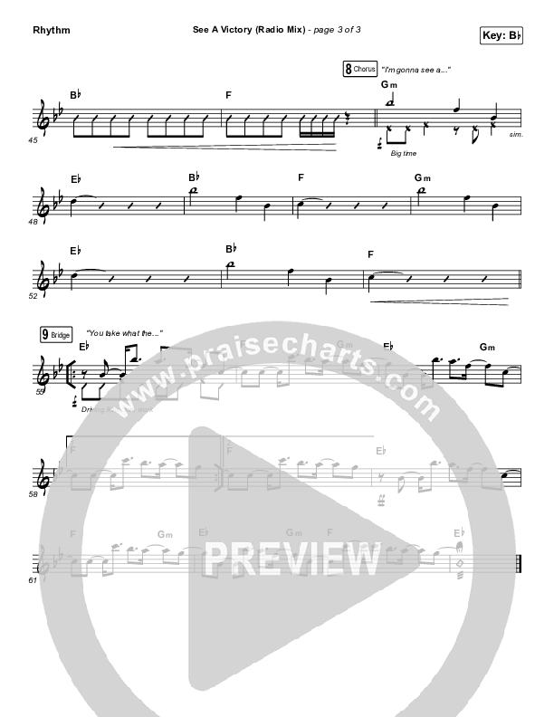 See A Victory (Radio) Rhythm Chart (Elevation Worship)