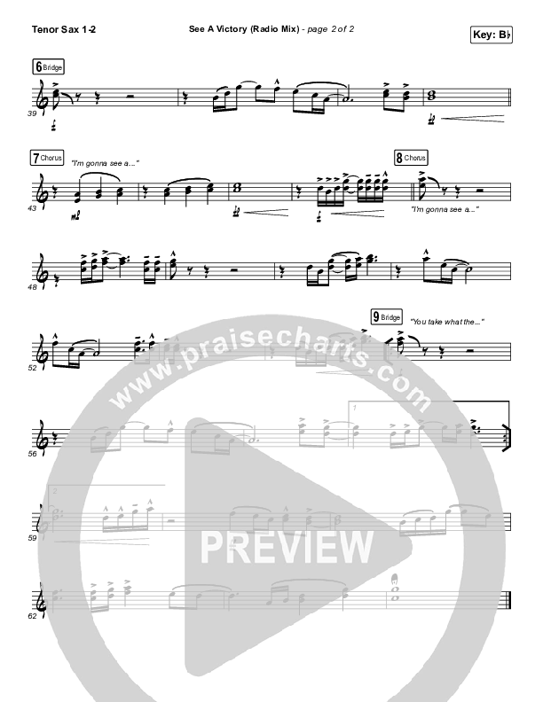 See A Victory (Radio) Tenor Sax 1/2 (Elevation Worship)