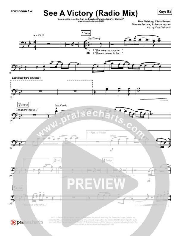 See A Victory (Radio) Trombone 1/2 (Elevation Worship)