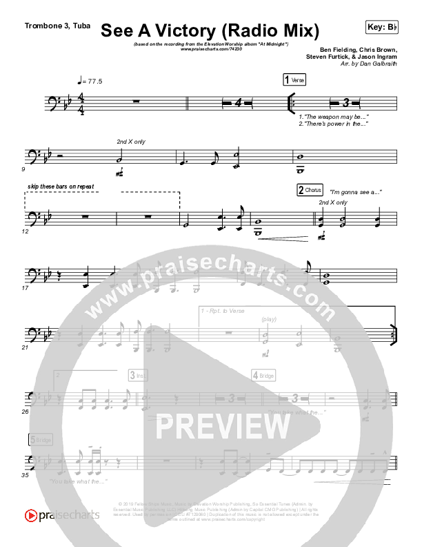 See A Victory (Radio) Trombone 3/Tuba (Elevation Worship)
