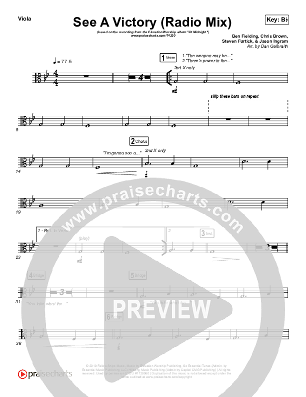 See A Victory (Radio) Viola (Elevation Worship)