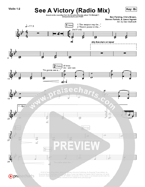 See A Victory (Radio) Violin 1/2 (Elevation Worship)