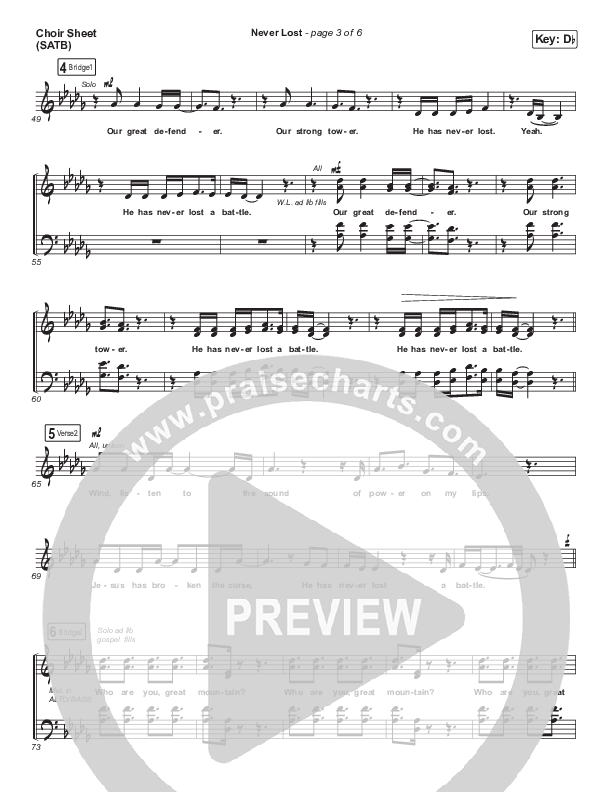 Never Lost Choir Sheet (SATB) (All Nations Music)