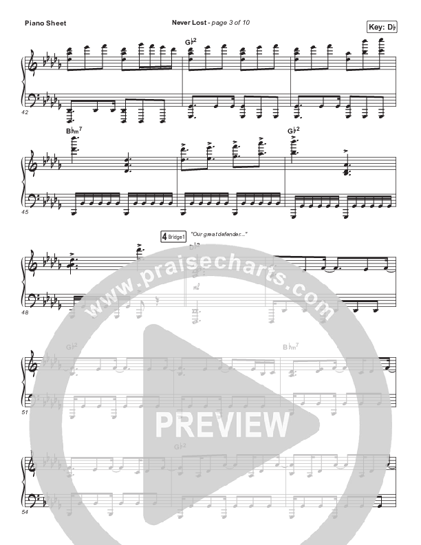 Never Lost Piano Sheet (All Nations Music)