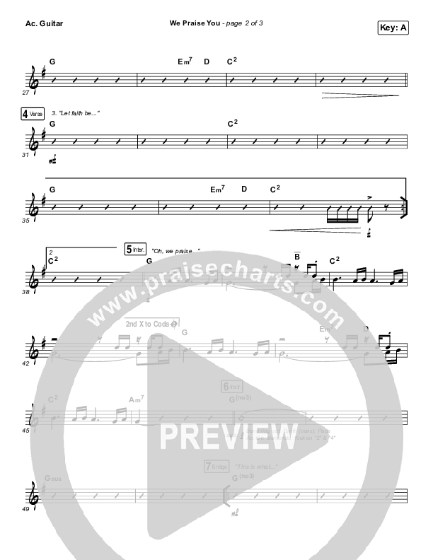 We Praise You (Live) Acoustic Guitar (Matt Redman / Brandon Lake)