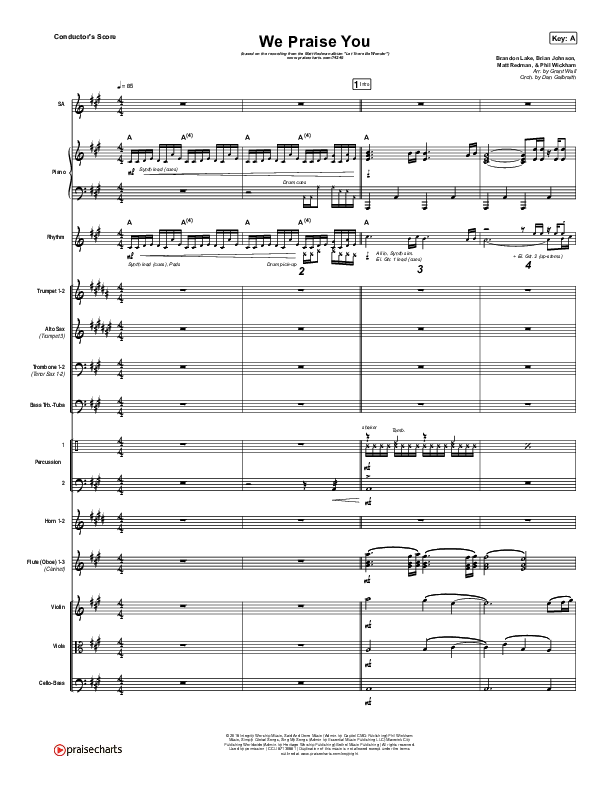 We Praise You (Live) Conductor's Score (Matt Redman / Brandon Lake)