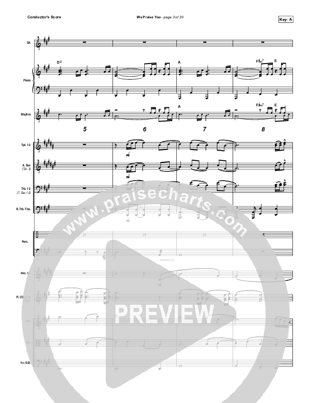 We Praise You (Live) Conductor's Score (Matt Redman / Brandon Lake)