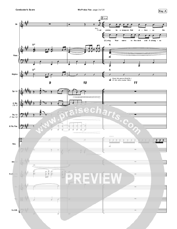 We Praise You (Live) Conductor's Score (Matt Redman / Brandon Lake)