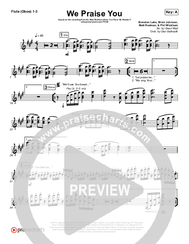 We Praise You (Live) Wind Pack (Matt Redman / Brandon Lake)