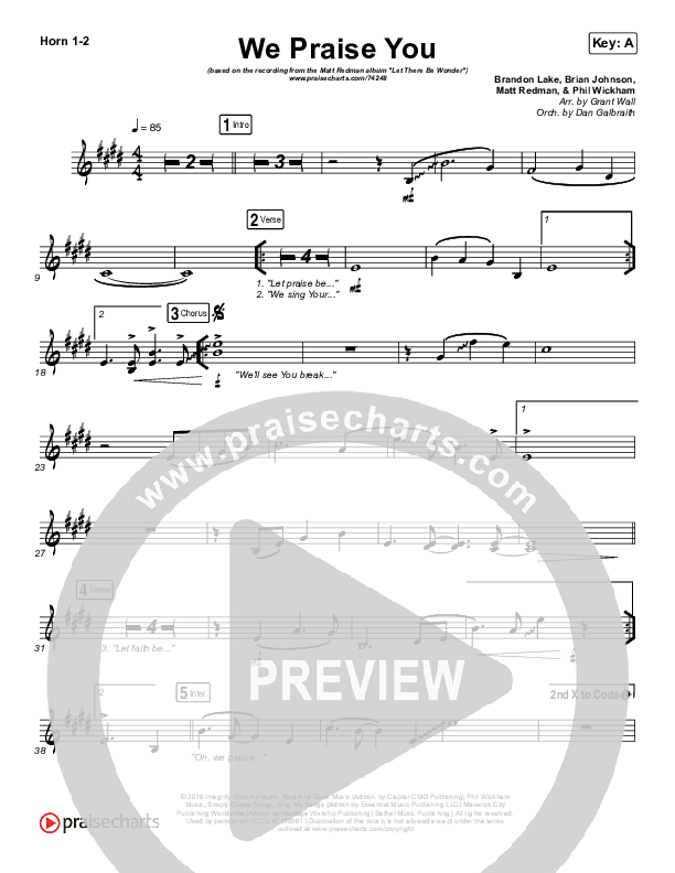 We Praise You (Live) Brass Pack (Matt Redman / Brandon Lake)