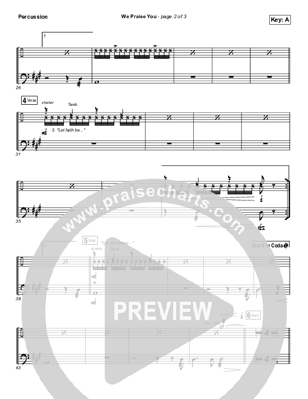 We Praise You (Live) Percussion (Matt Redman / Brandon Lake)