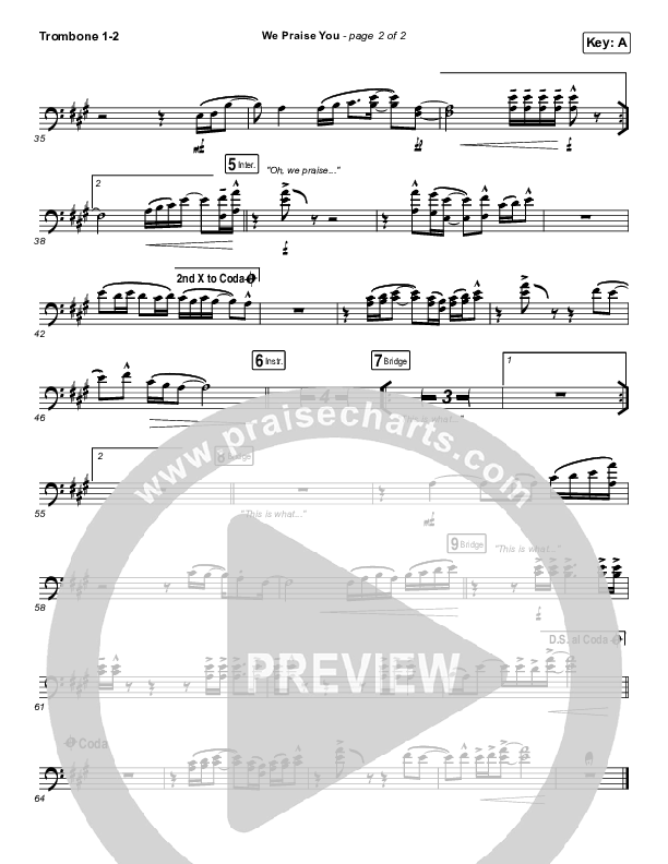 We Praise You (Live) Trombone 1/2 (Matt Redman / Brandon Lake)