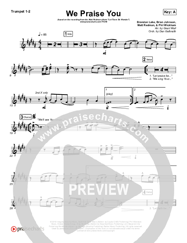 We Praise You (Live) Brass Pack (Matt Redman / Brandon Lake)