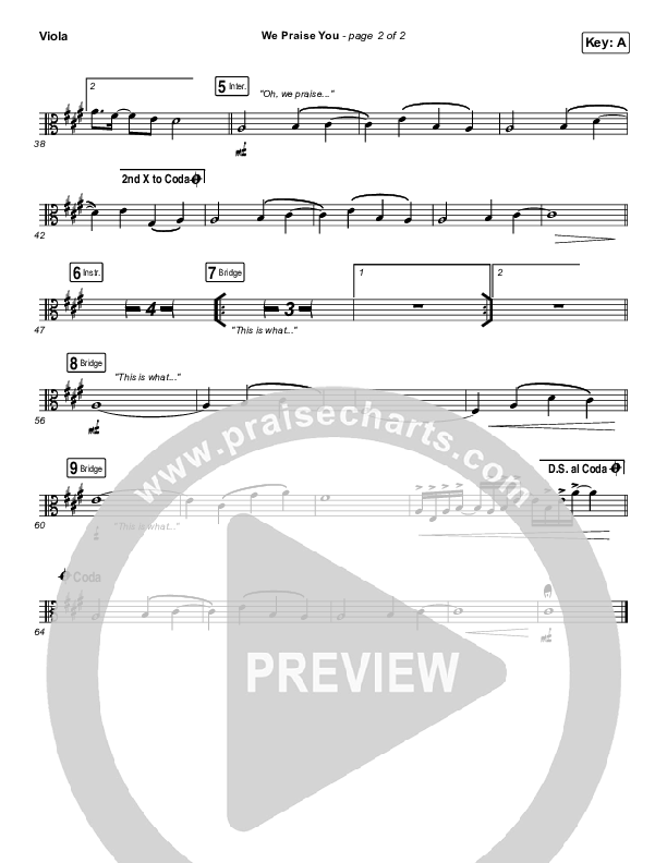 We Praise You (Live) Viola (Matt Redman / Brandon Lake)