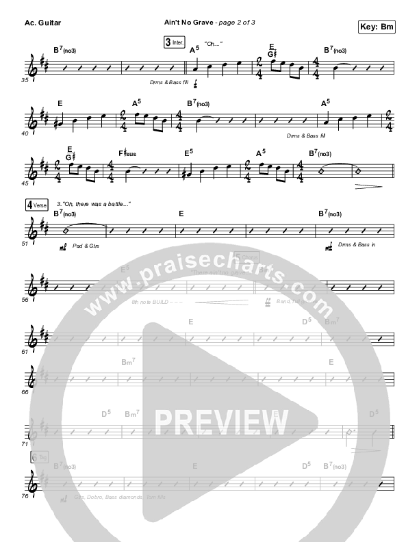 Ain't No Grave Acoustic Guitar (Bethel Music / Molly Skaggs)