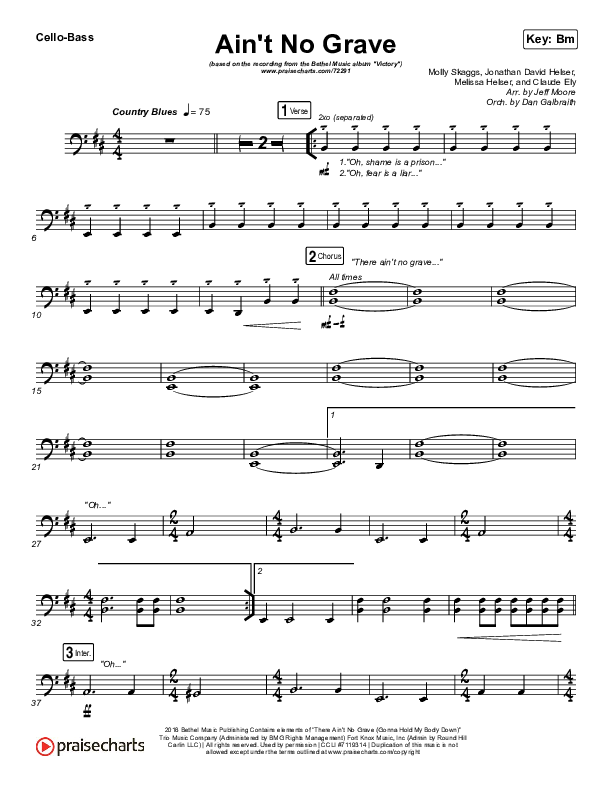 Ain't No Grave Cello/Bass (Bethel Music / Molly Skaggs)