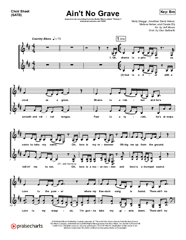 Ain't No Grave Choir Vocals (SATB) (Bethel Music / Molly Skaggs)