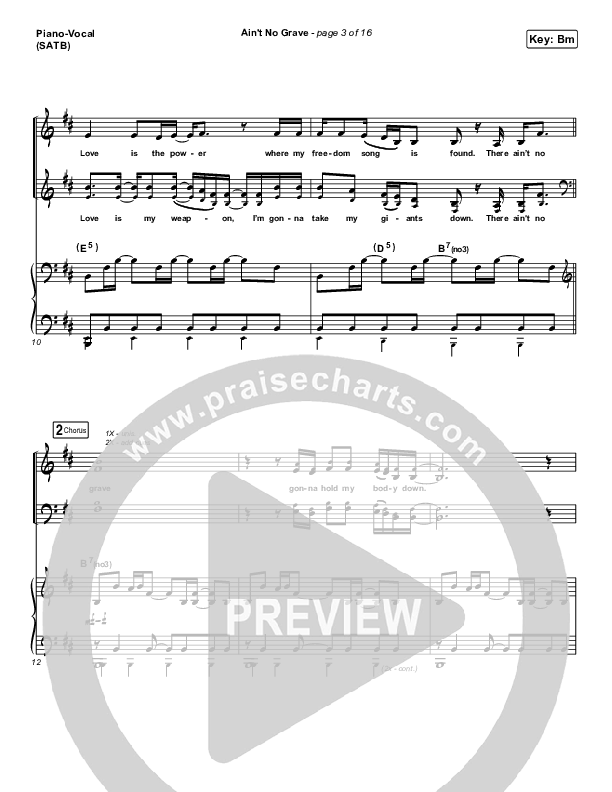 Ain't No Grave Piano/Vocal (SATB) (Bethel Music / Molly Skaggs)