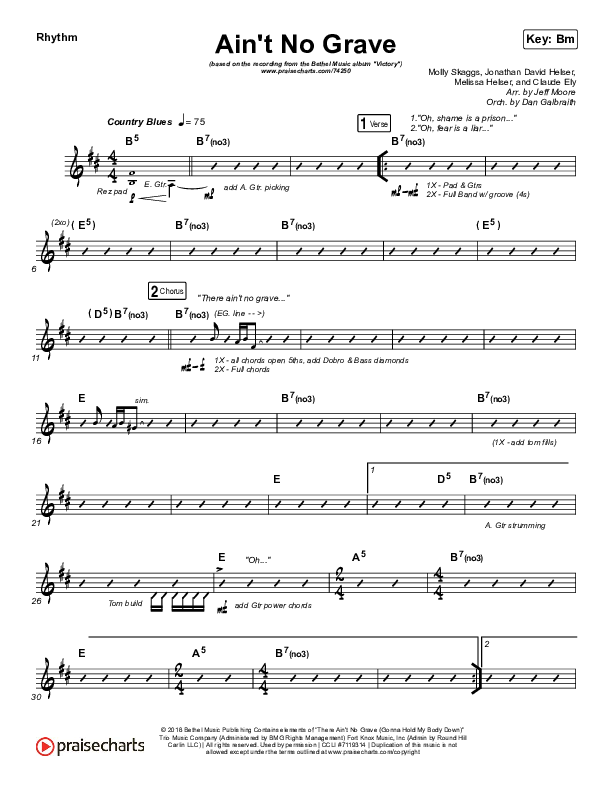 Ain't No Grave Rhythm Chart (Bethel Music / Molly Skaggs)