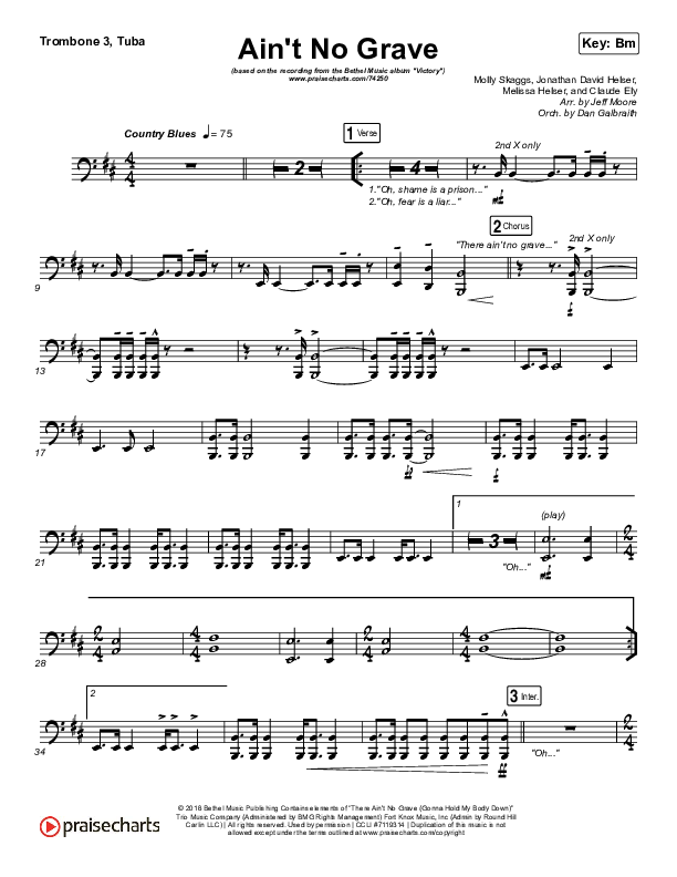 Ain't No Grave Trombone 3/Tuba (Bethel Music / Molly Skaggs)