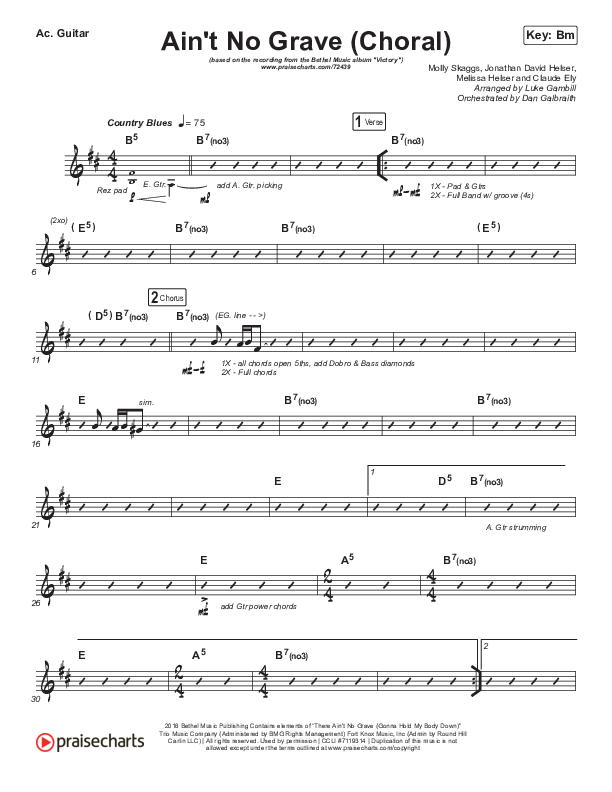 Ain't No Grave (Choral Anthem SATB) Acoustic Guitar (Bethel Music / Molly Skaggs / Arr. Luke Gambill)