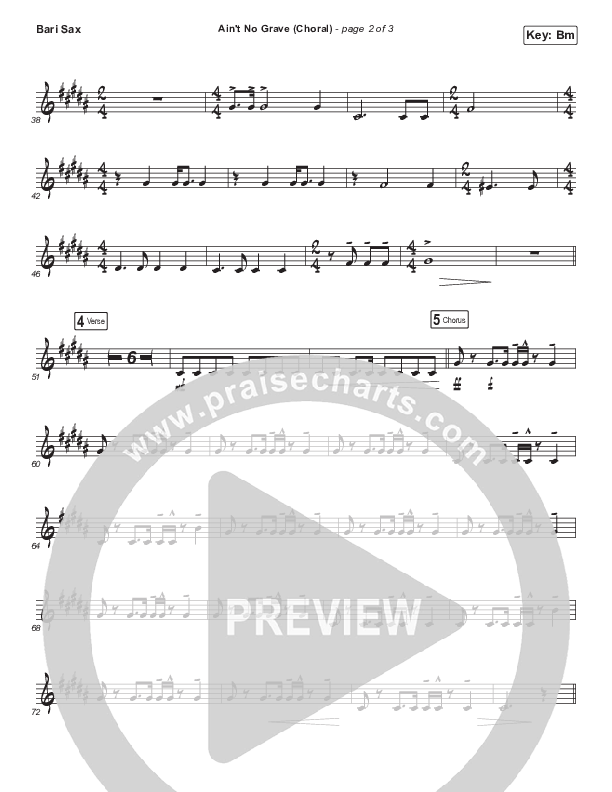 Ain't No Grave (Choral Anthem SATB) Bari Sax (Bethel Music / Molly Skaggs / Arr. Luke Gambill)