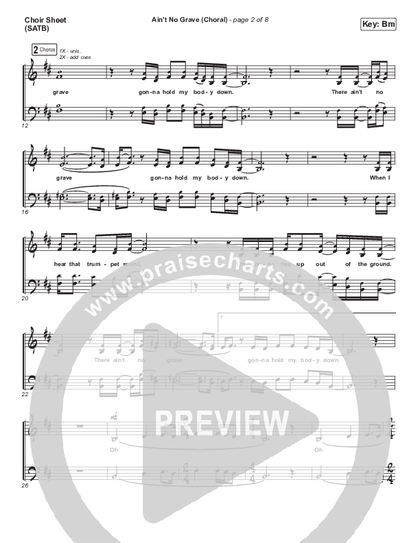 Ain't No Grave (Choral Anthem SATB) Choir Vocals (SATB) (Bethel Music / Molly Skaggs / Arr. Luke Gambill)