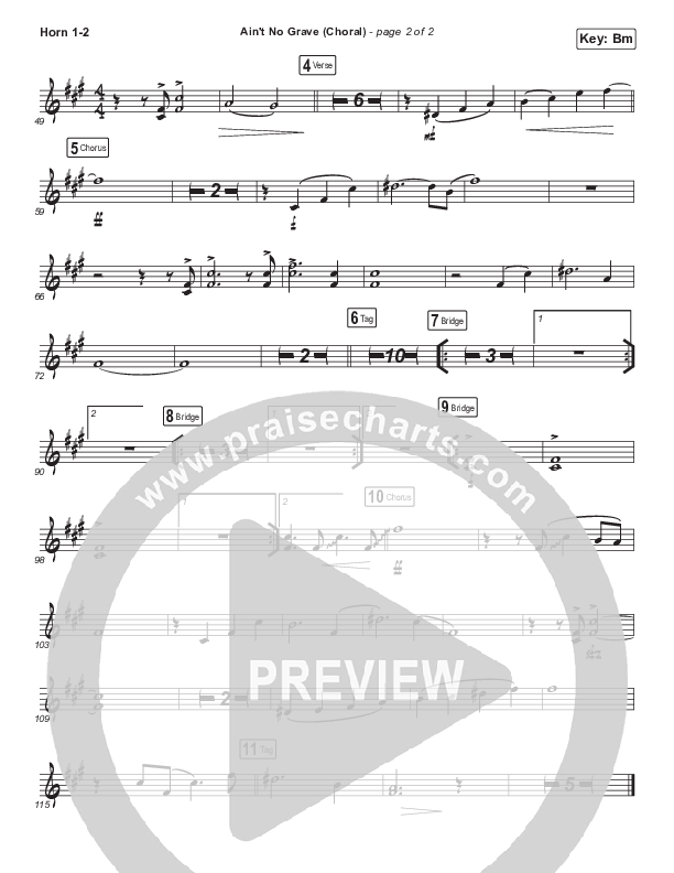 Ain't No Grave (Choral Anthem SATB) Brass Pack (Bethel Music / Molly Skaggs / Arr. Luke Gambill)