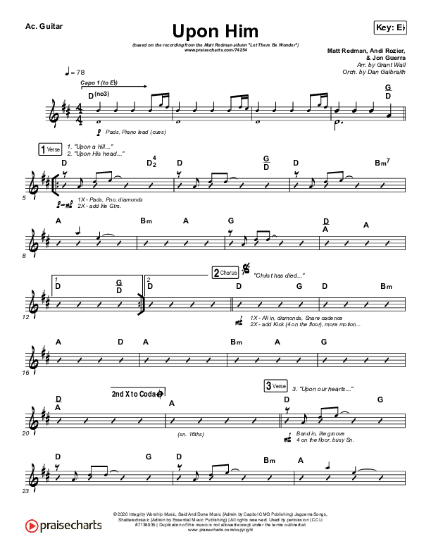 Upon Him (Live) Acoustic Guitar (Matt Redman)