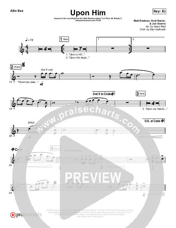 Upon Him (Live) Alto Sax (Matt Redman)