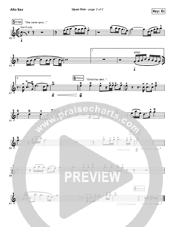 Upon Him (Live) Alto Sax (Matt Redman)