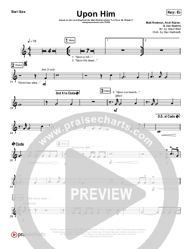 Upon Him (Live) Bari Sax (Matt Redman)