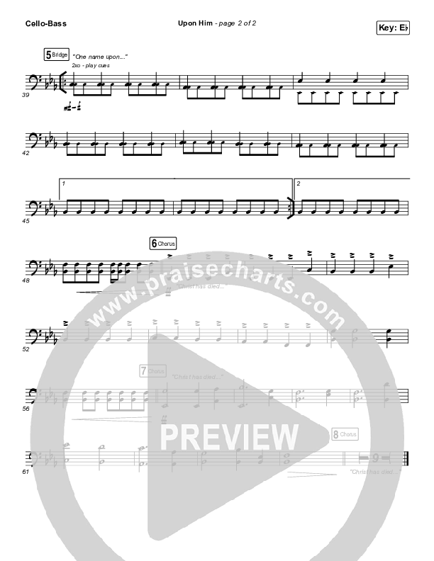 Upon Him (Live) Cello/Bass (Matt Redman)