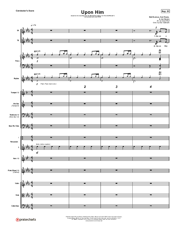 Upon Him (Live) Conductor's Score (Matt Redman)